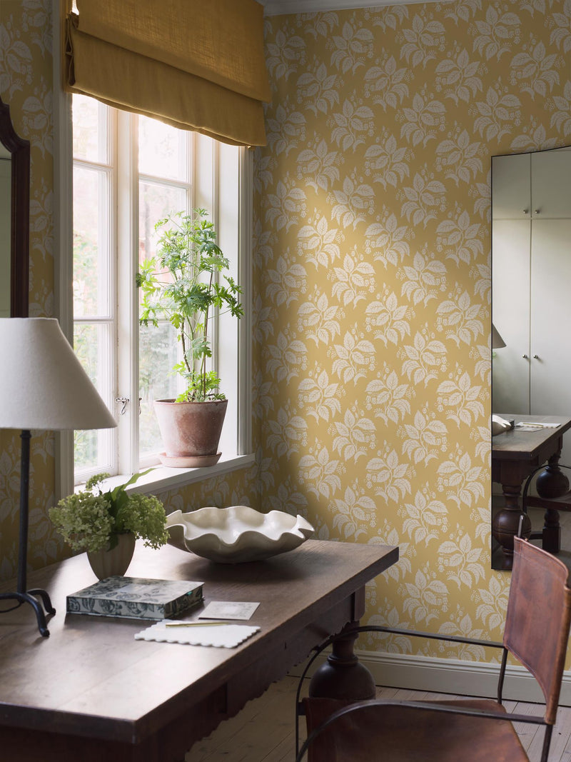 8057 Tengbergska Light Yellow Anno II Wallpaper by Boråstapeter
