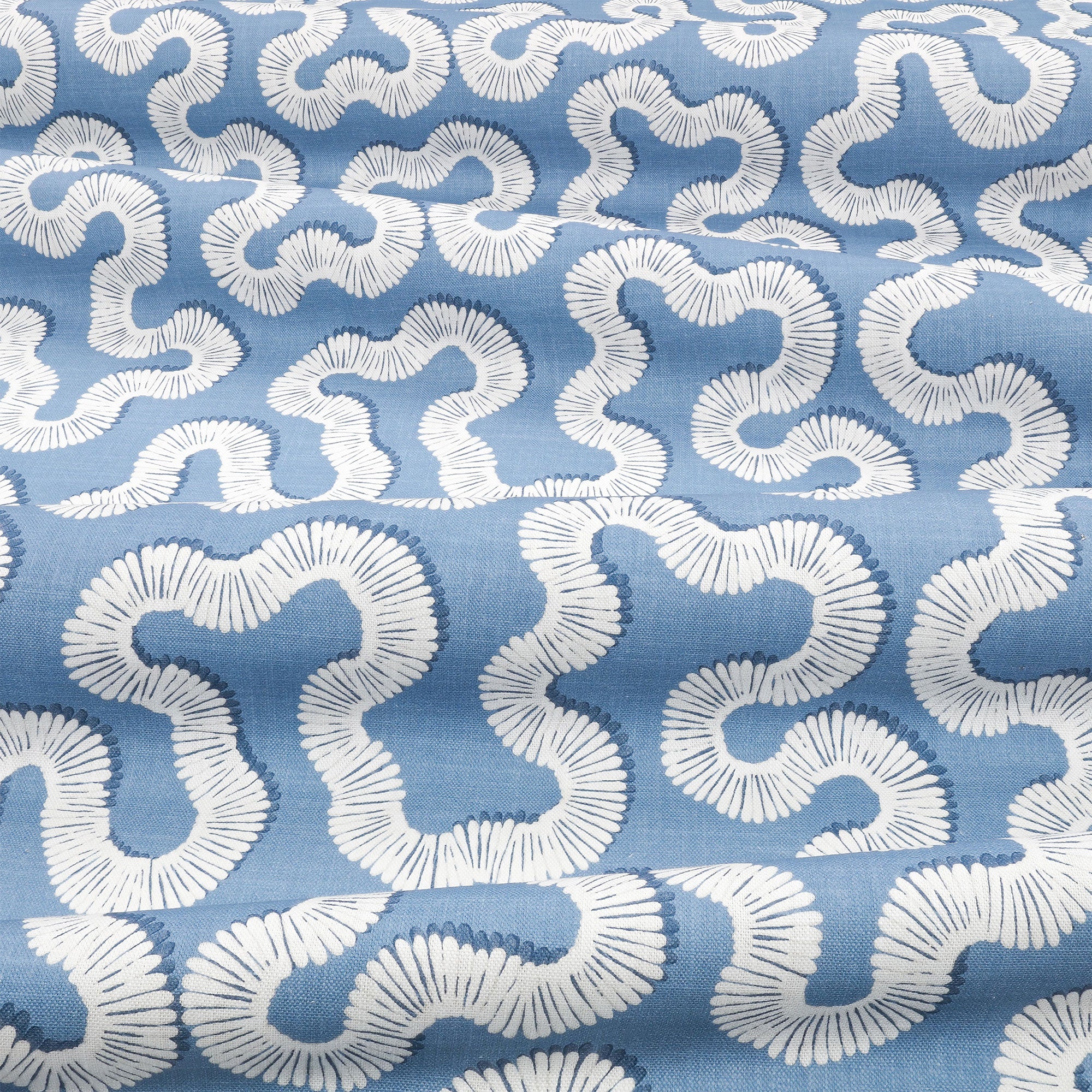 Kezia Aubin Boathouse Blue Fabric by Romo