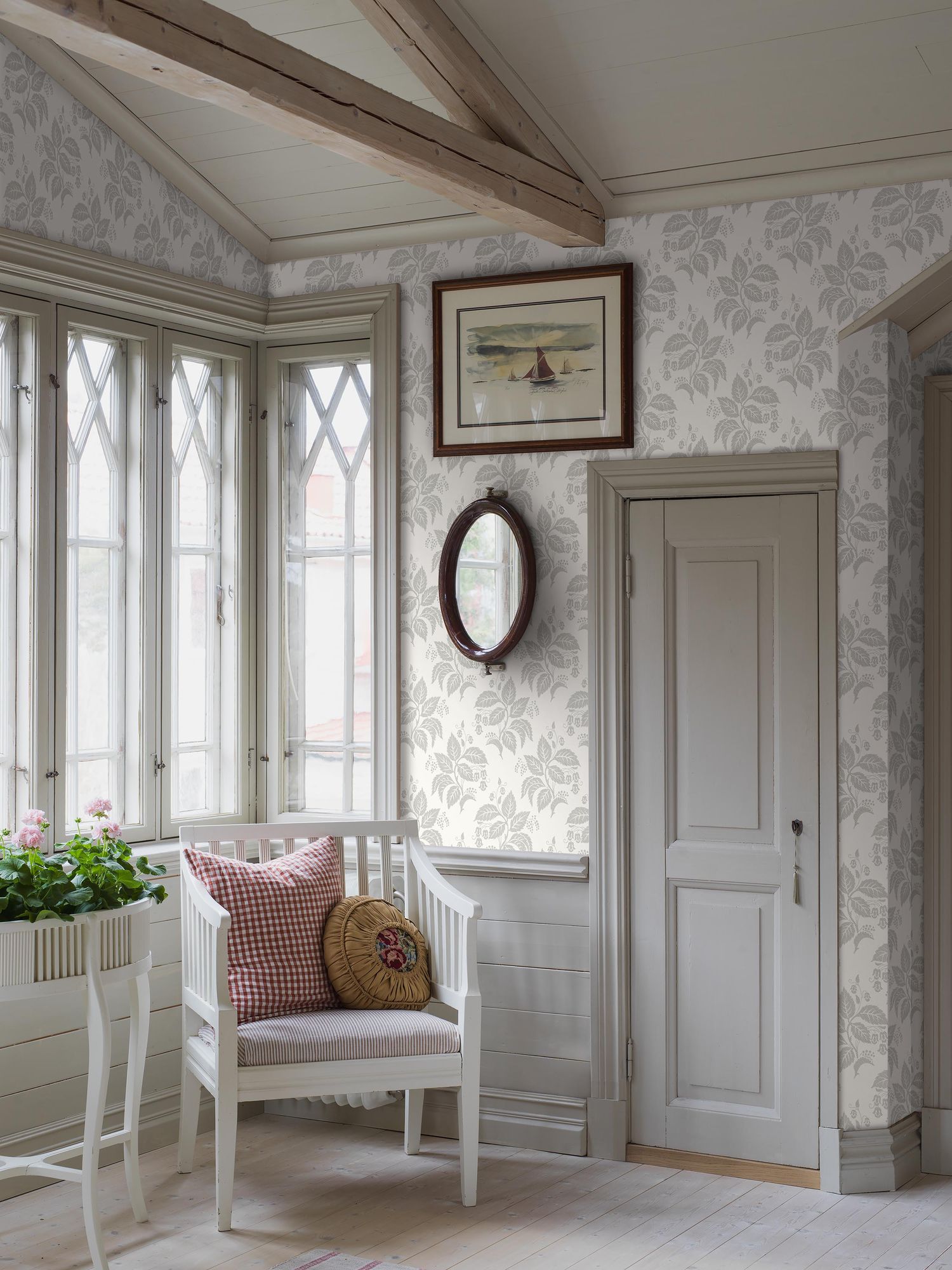 8058 Tengbergska Light Grey Anno II Wallpaper by Boråstapeter