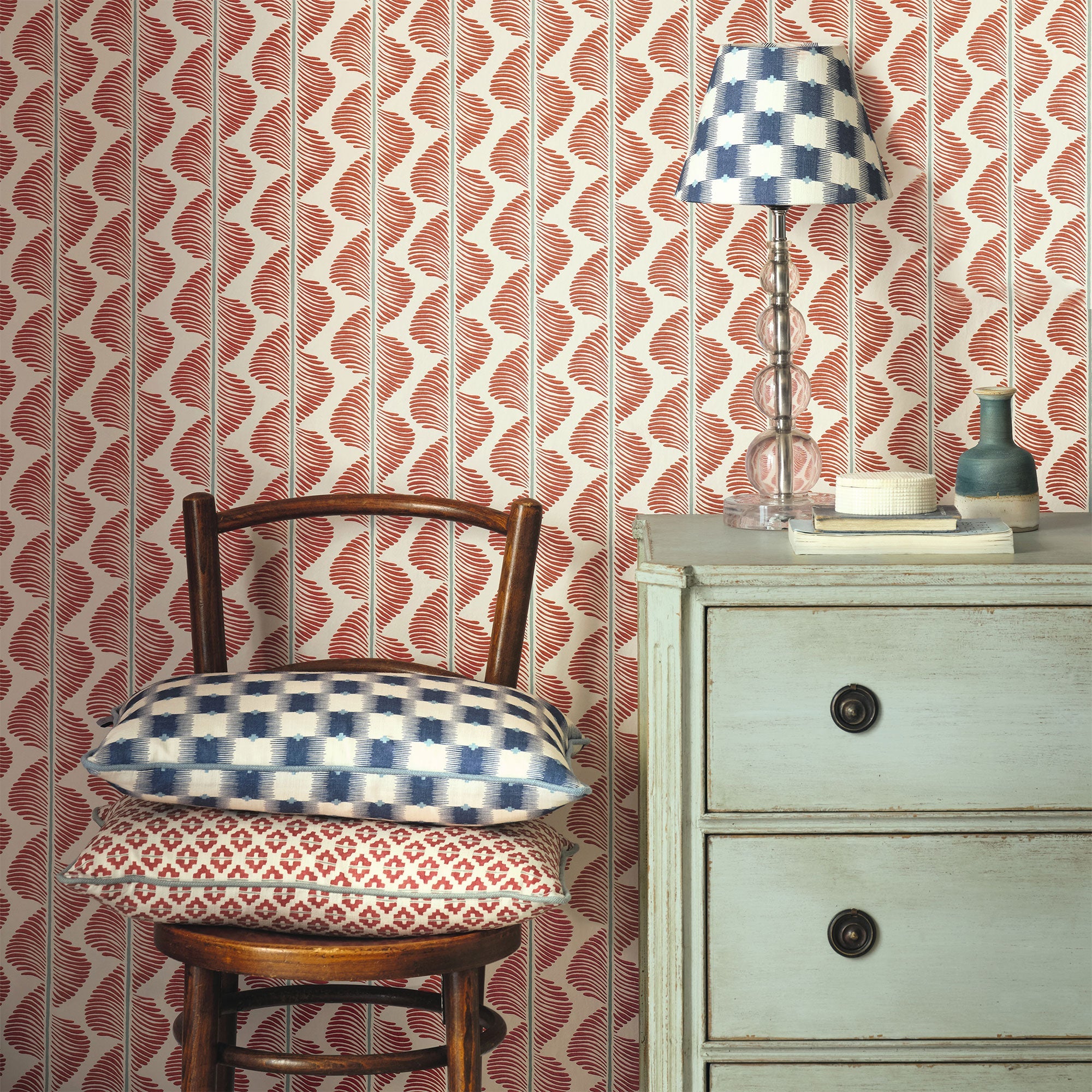Ziri Aubin Buxton Blue Fabric by Romo