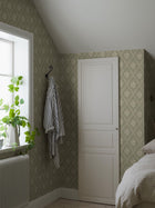 8059 Västigårn Light Green Anno II Wallpaper by Boråstapeter