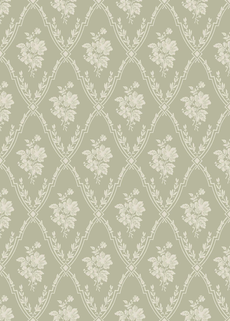 8059 Västigårn Light Green Anno II Wallpaper by Boråstapeter