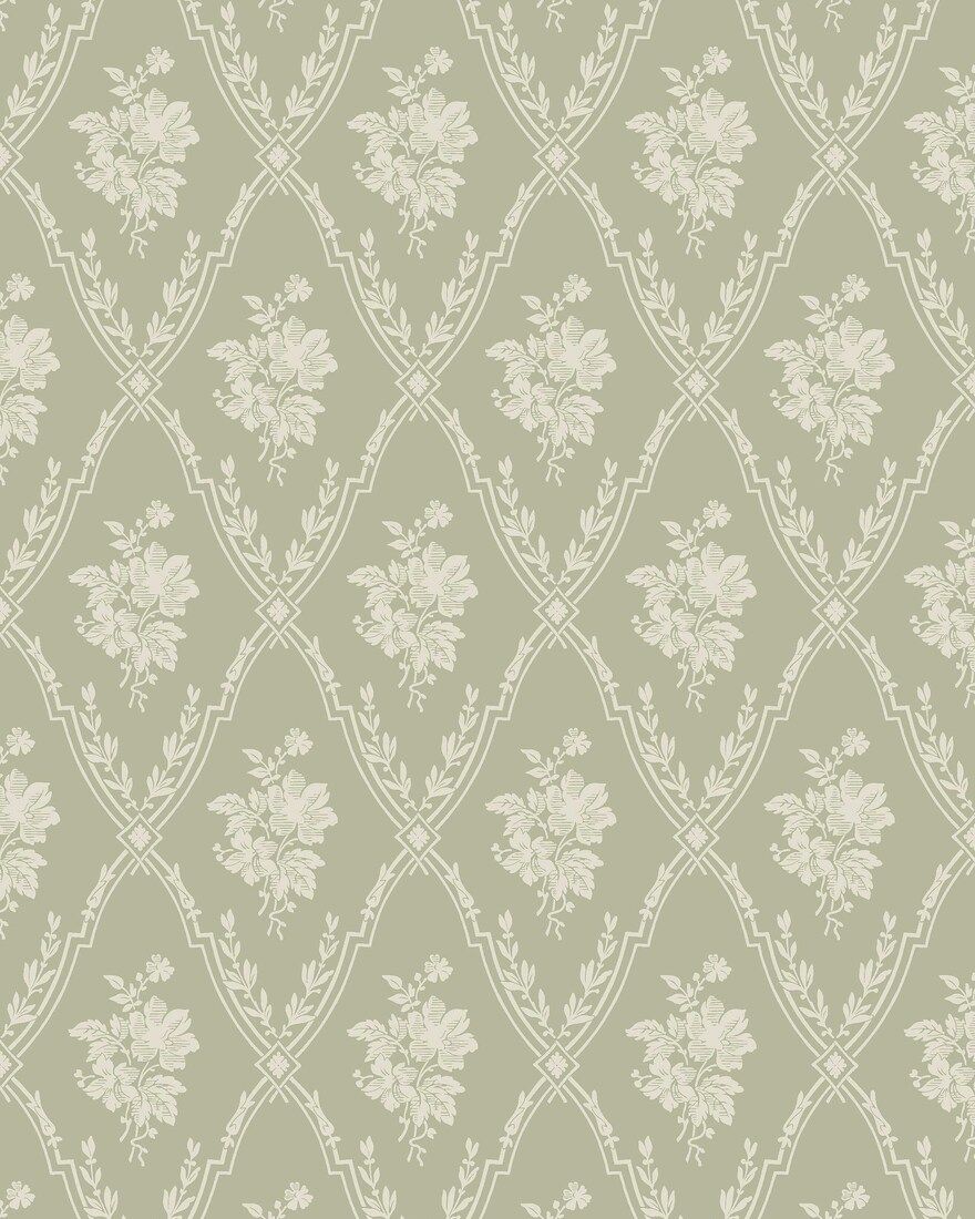 8059 Västigårn Light Green Anno II Wallpaper by Boråstapeter