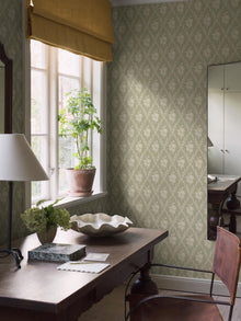 8059 Västigårn Light Green Anno II Wallpaper by Boråstapeter