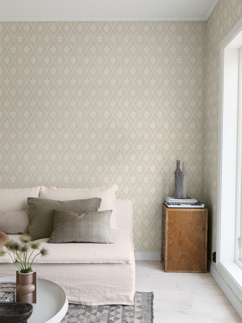 8061 Västigårn Light Beige Anno II Wallpaper by Boråstapeter