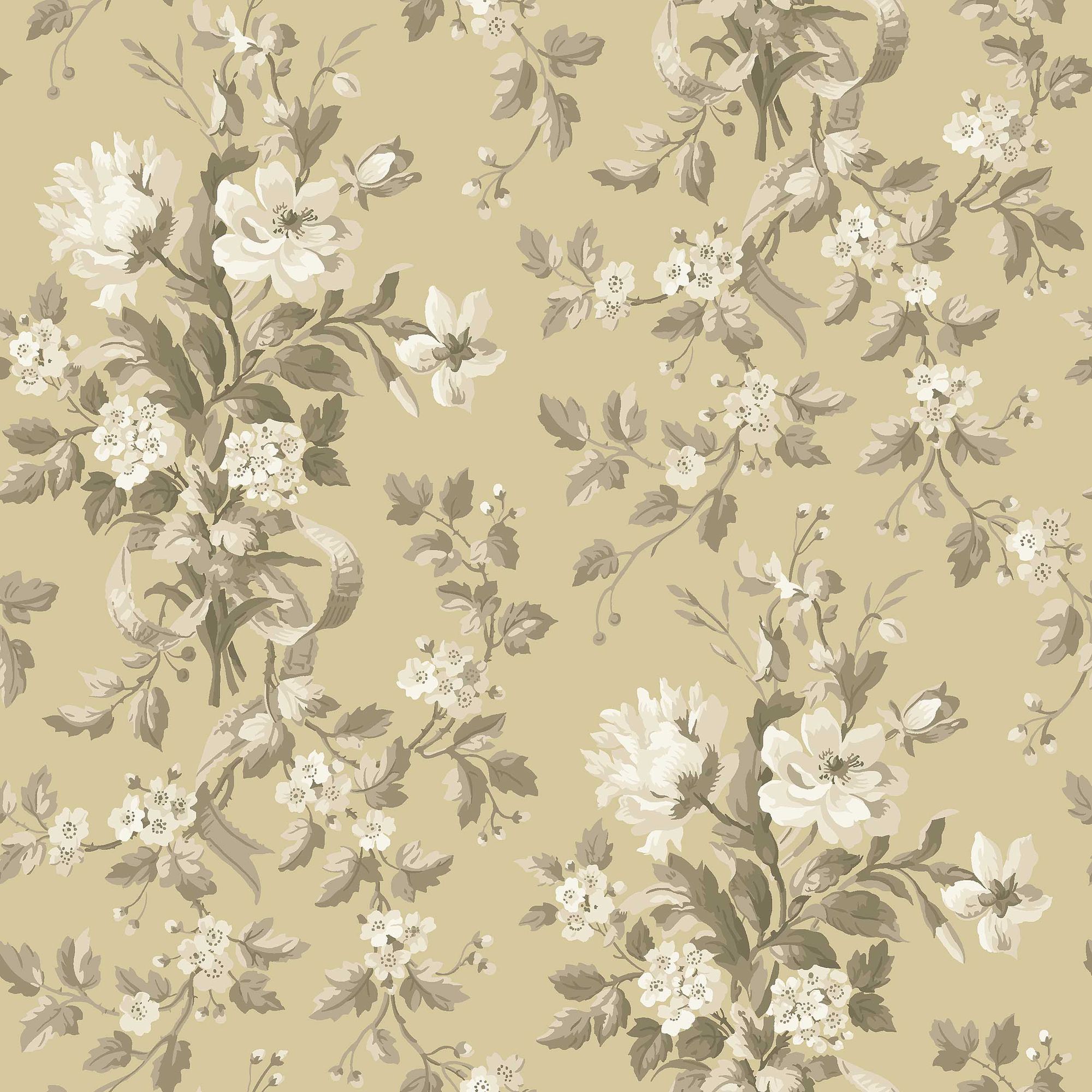 8063 Tullgarn Light Yellow Anno II Wallpaper by Boråstapeter