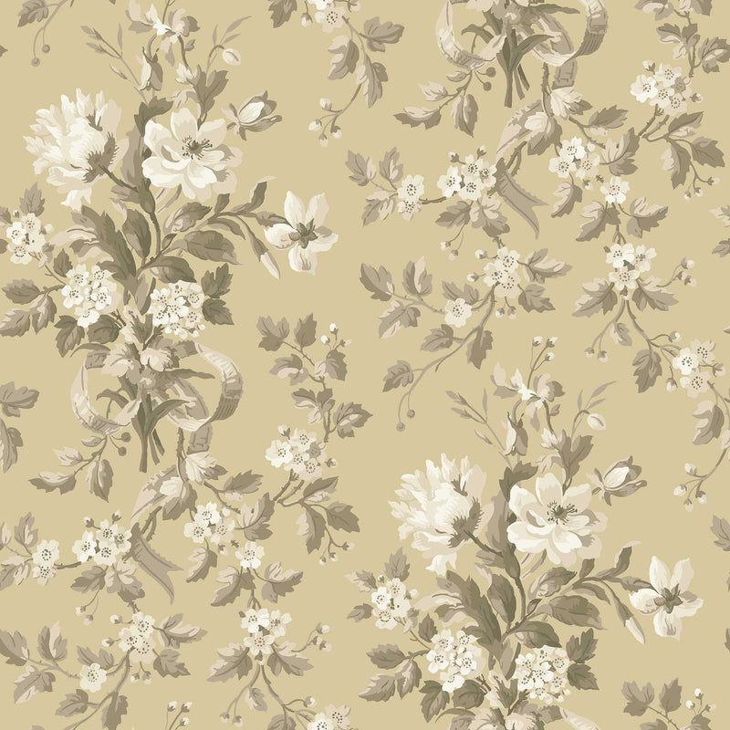 8063 Tullgarn Light Yellow Anno II Wallpaper by Boråstapeter