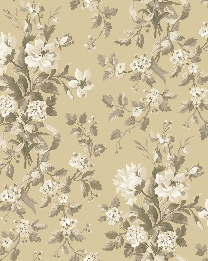 8063 Tullgarn Light Yellow Anno II Wallpaper by Boråstapeter