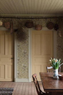 8063 Tullgarn Light Yellow Anno II Wallpaper by Boråstapeter