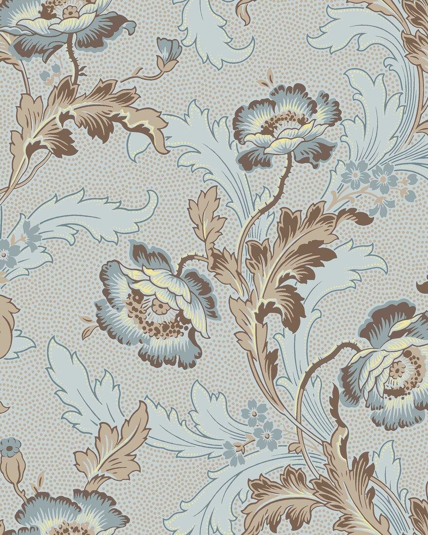 Göteborg Light Blue Anno II Wallpaper by Boråstapeter