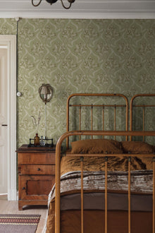 8071 Jugendbukett Light Green Anno II Wallpaper by Boråstapeter