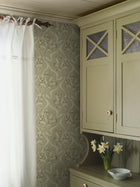 Jugendbukett Light Green Anno II Wallpaper by Boråstapeter