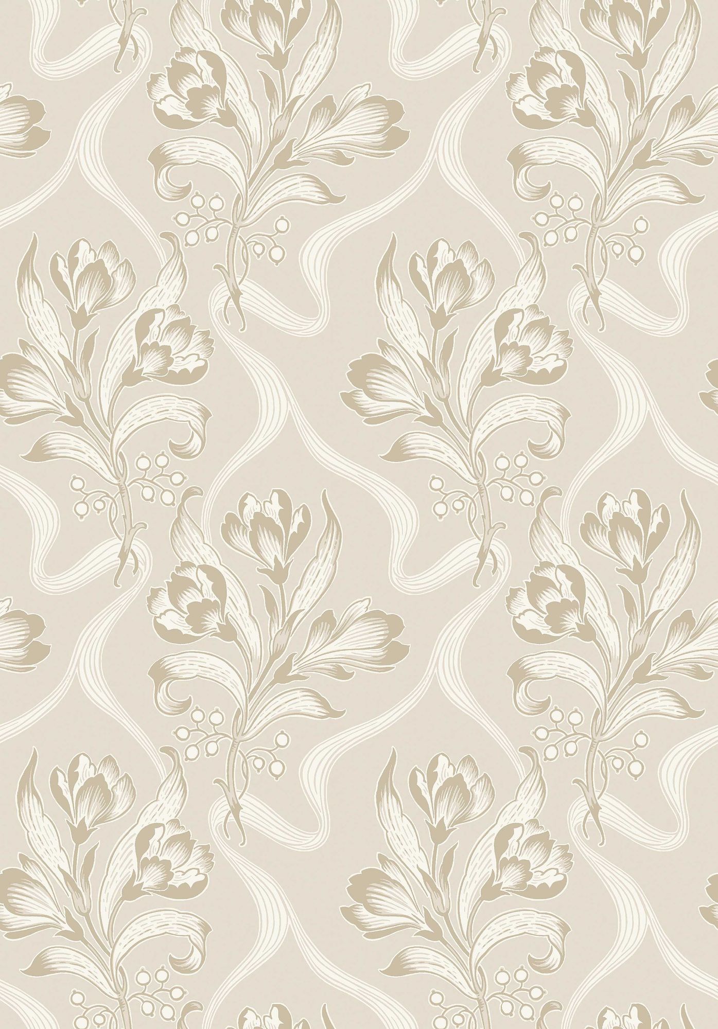 8072 Jugendbukett Light Beige Anno II Wallpaper by Boråstapeter
