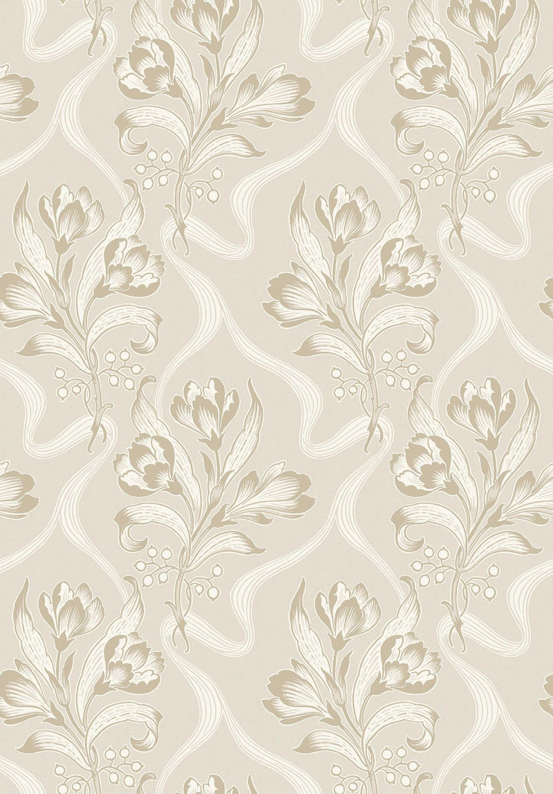8072 Jugendbukett Light Beige Anno II Wallpaper by Boråstapeter