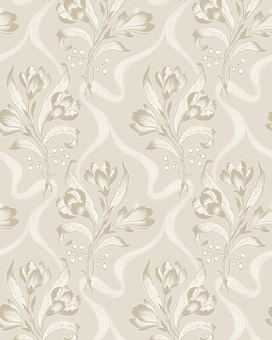 Jugendbukett Light Beige Anno II Wallpaper by Boråstapeter