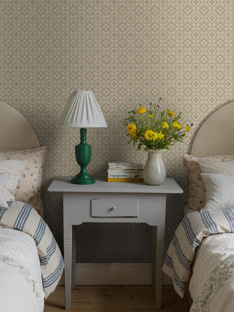 Friedrich Light Beige Anno II Wallpaper by Boråstapeter