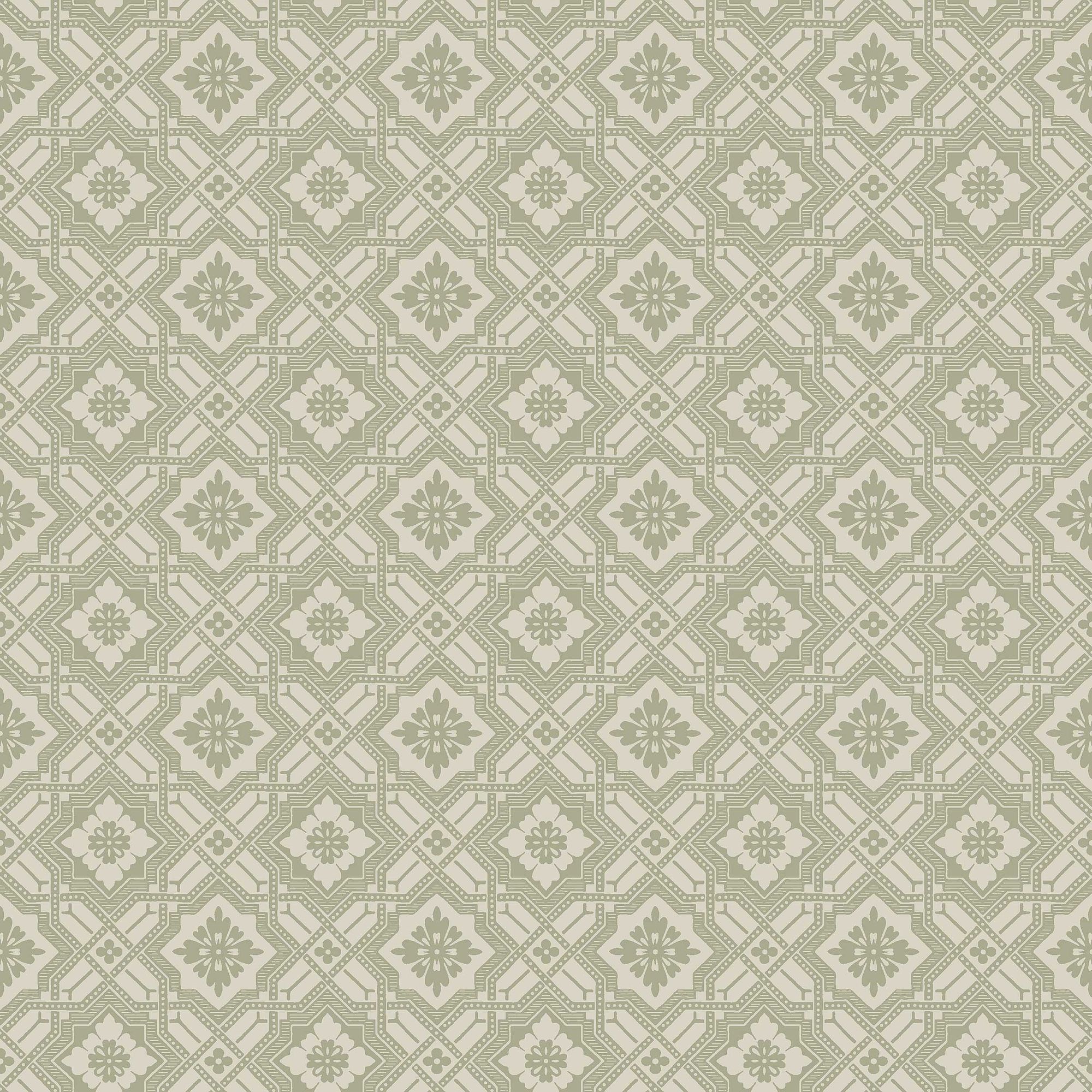 8075 Friedrich Light Green Anno II Wallpaper by Boråstapeter