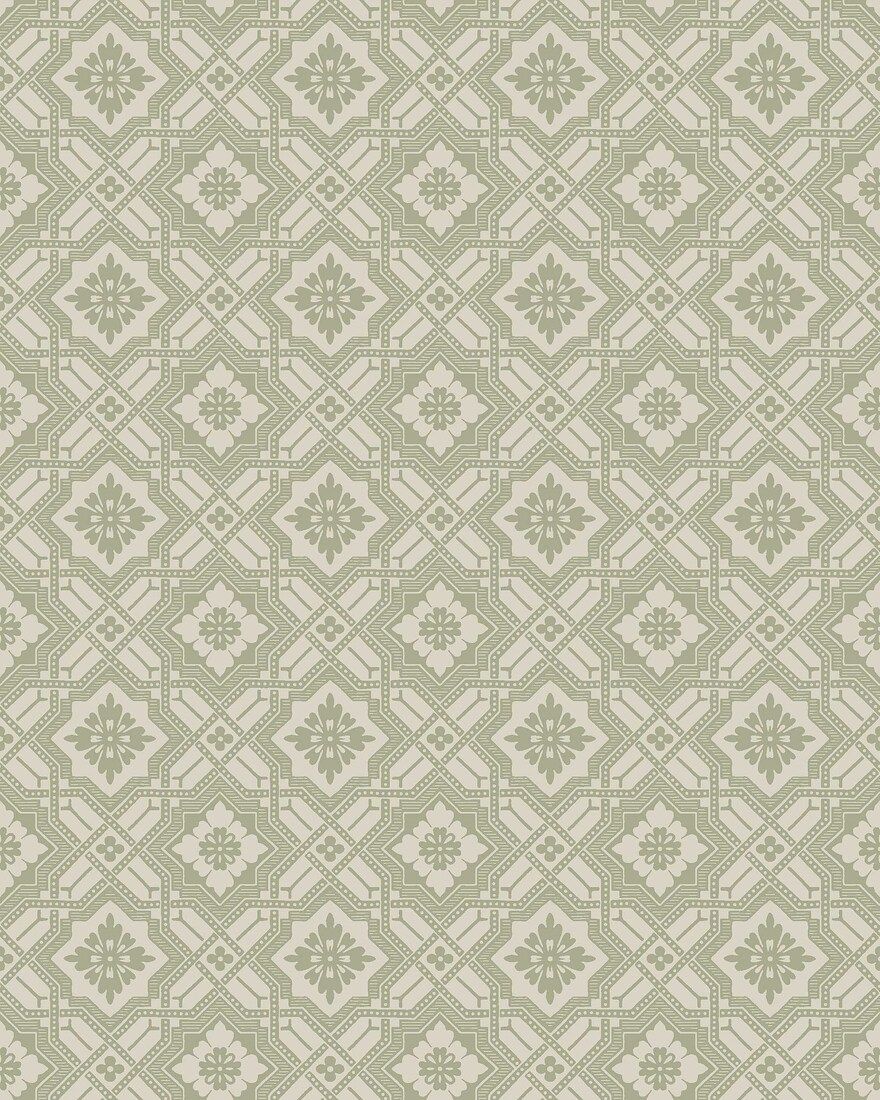 8075 Friedrich Light Green Anno II Wallpaper by Boråstapeter