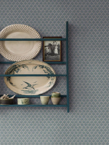 8076 Svea Dark Blue Anno II Wallpaper by Boråstapeter