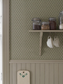 8077 Svea Light Green Anno II Wallpaper by Boråstapeter
