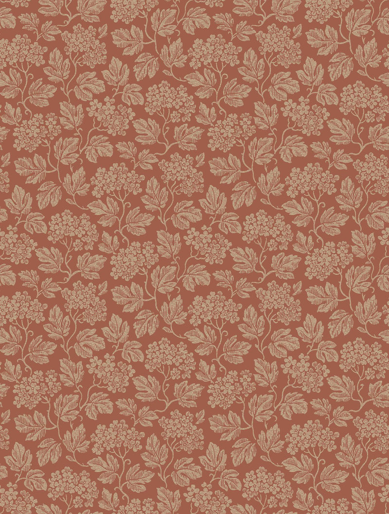 8081 Hagtorn Dark Red Anno II Wallpaper by Boråstapeter