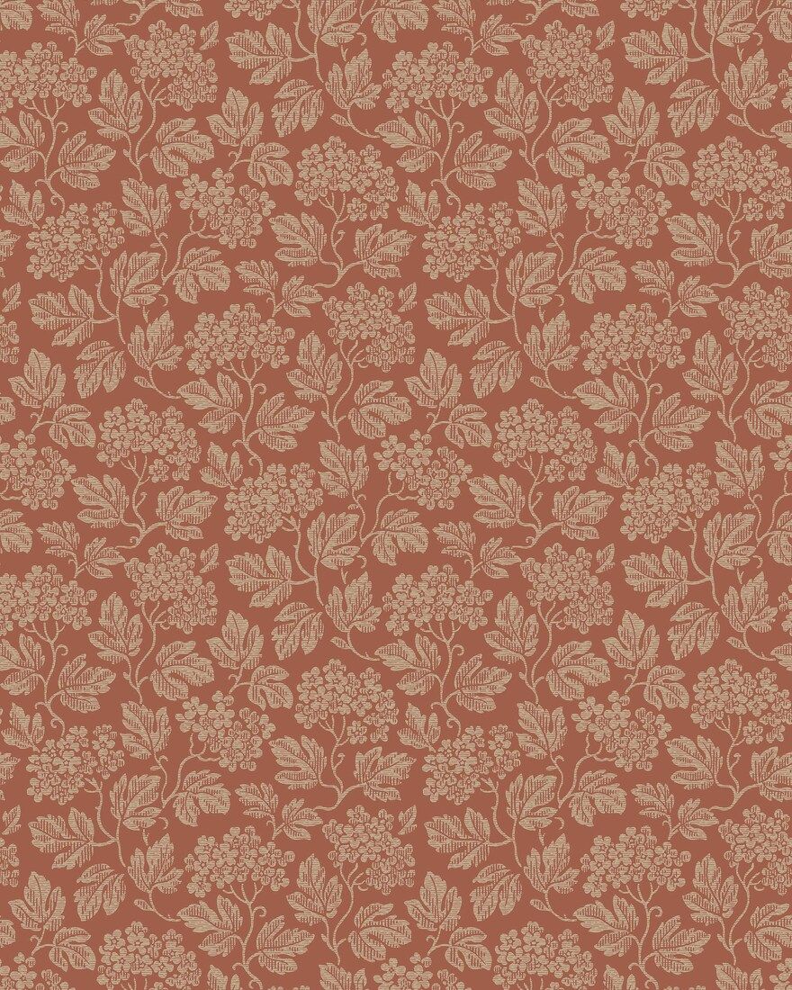 Hagtorn Dark Red Anno II Wallpaper by Boråstapeter
