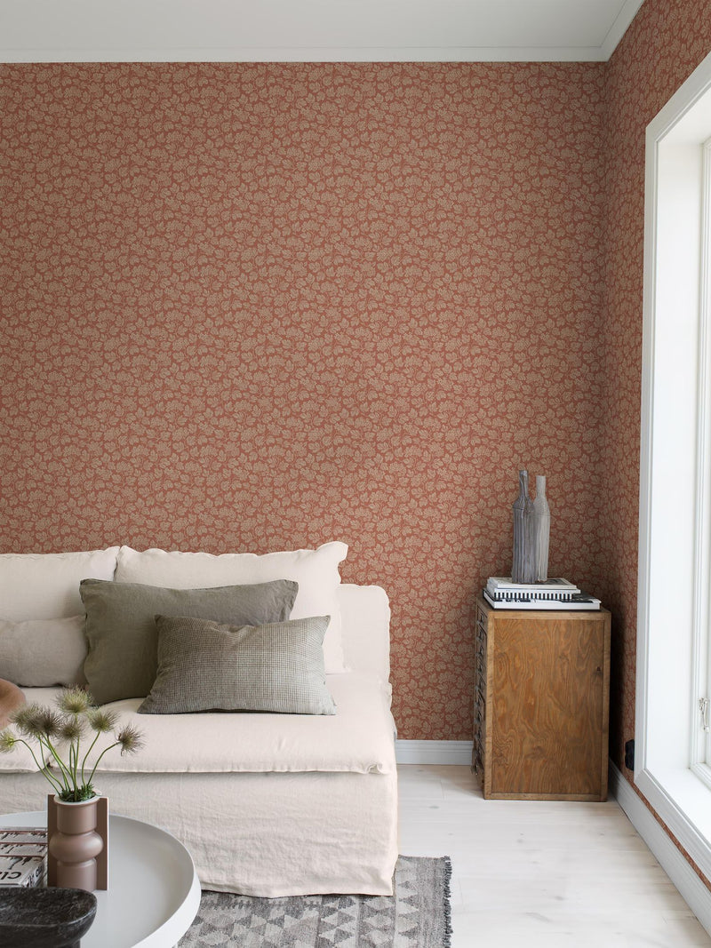 8081 Hagtorn Dark Red Anno II Wallpaper by Boråstapeter