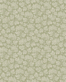 Hagtorn Light Green Anno II Wallpaper by Boråstapeter