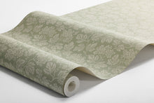 Hagtorn Light Green Anno II Wallpaper by Boråstapeter