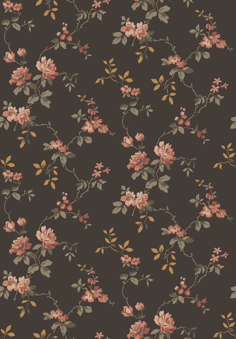 8085 Värmdö Dark Brown Anno II Wallpaper by Boråstapeter