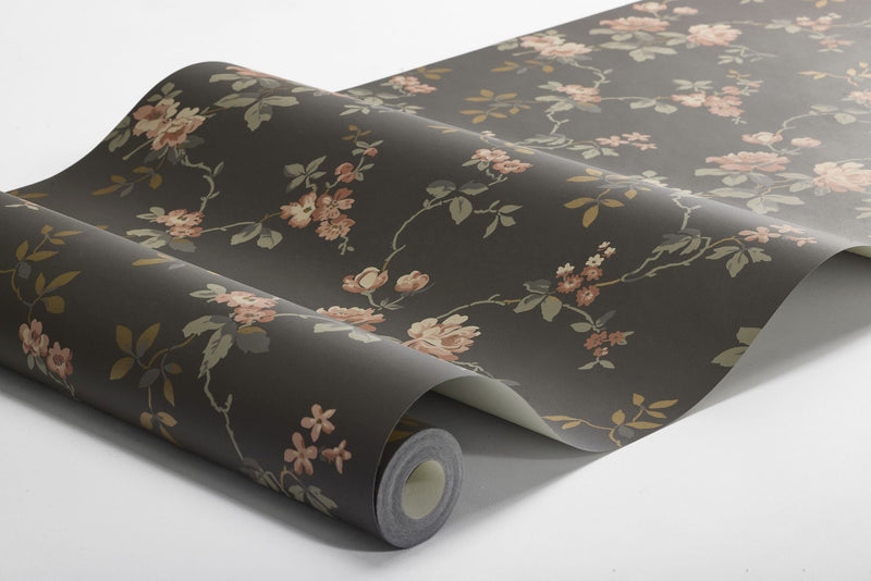 8085 Värmdö Dark Brown Anno II Wallpaper by Boråstapeter