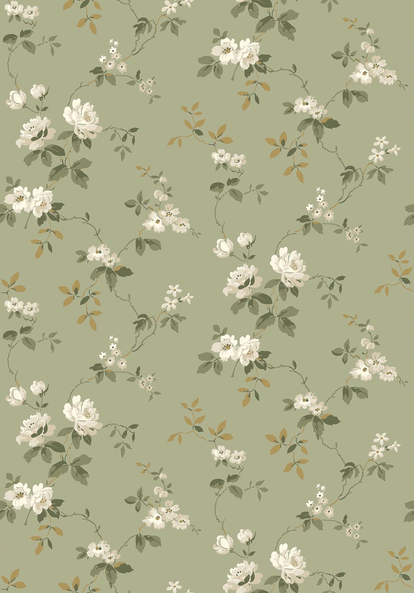 8086 Värmdö Light Green Anno II Wallpaper by Boråstapeter