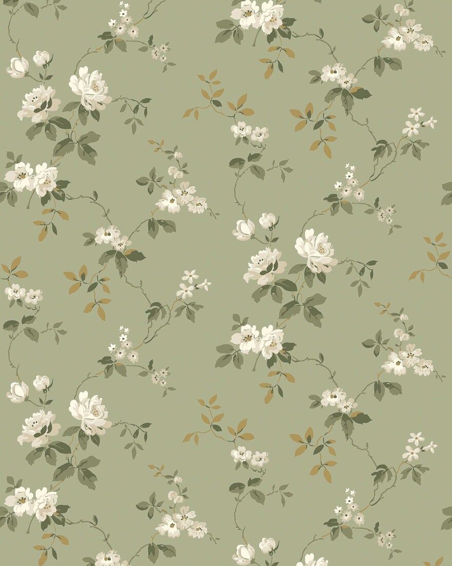 8086 Värmdö Light Green Anno II Wallpaper by Boråstapeter