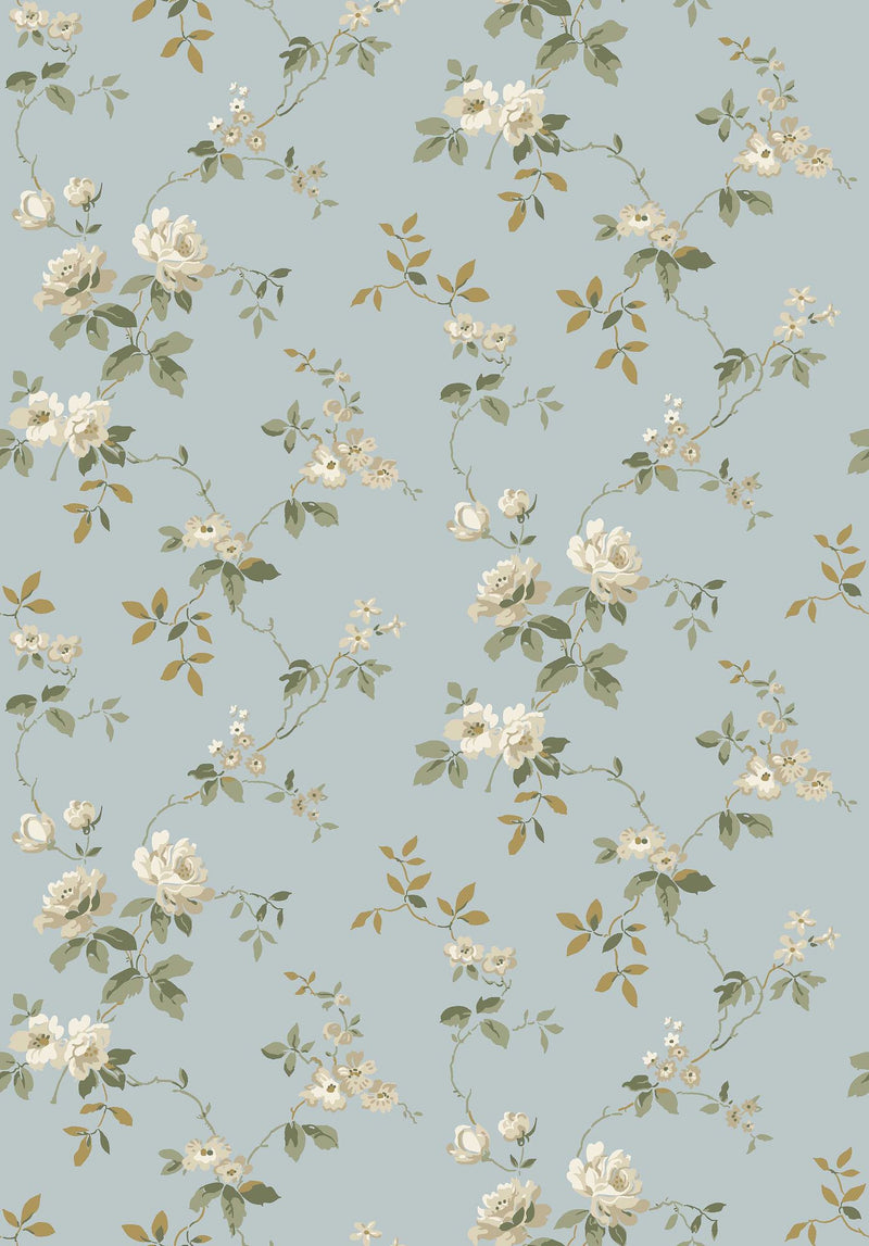 8087 Värmdö Light Blue Anno II Wallpaper by Boråstapeter