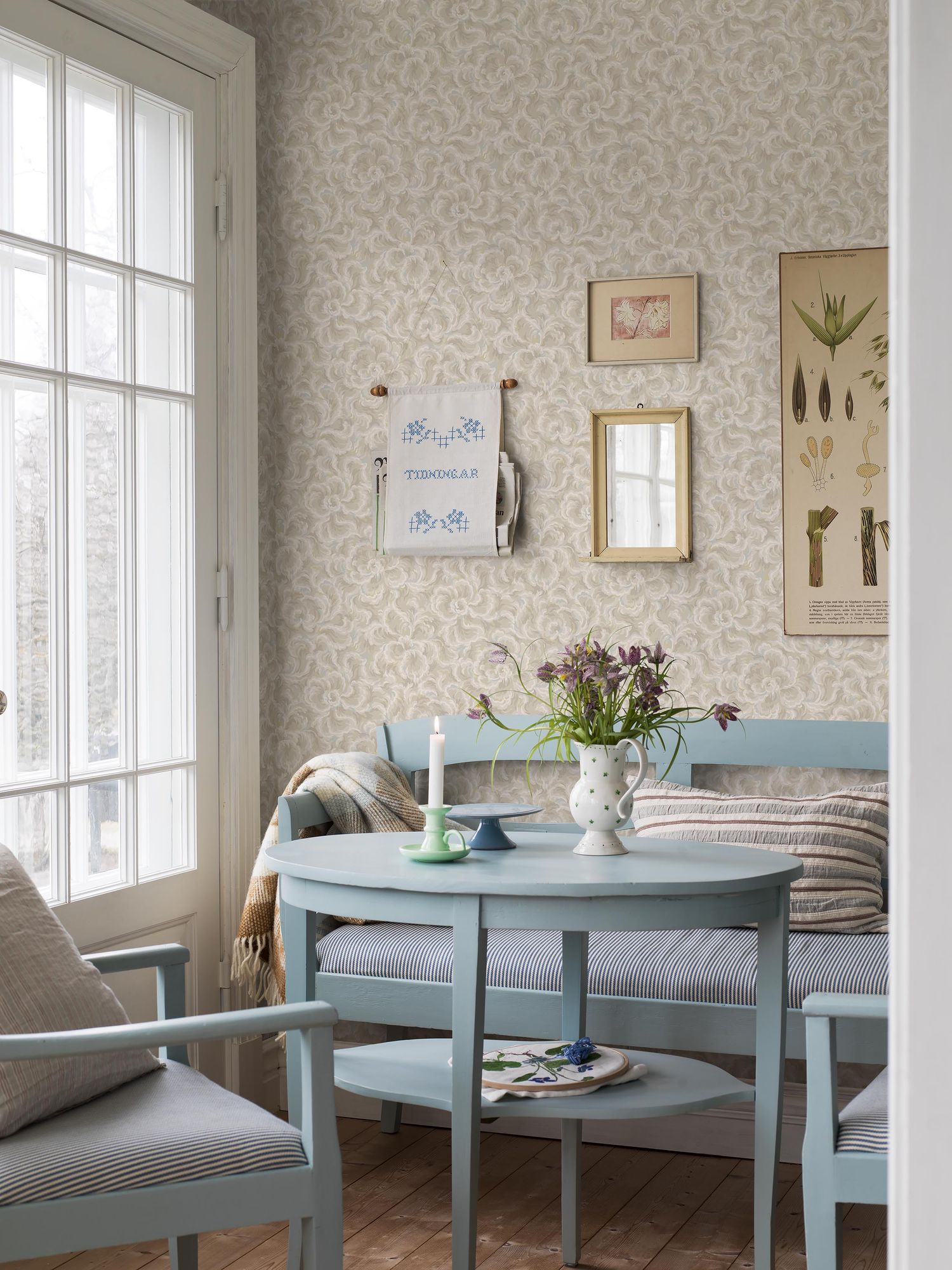 8088 Änggården Light Beige Anno II Wallpaper by Boråstapeter