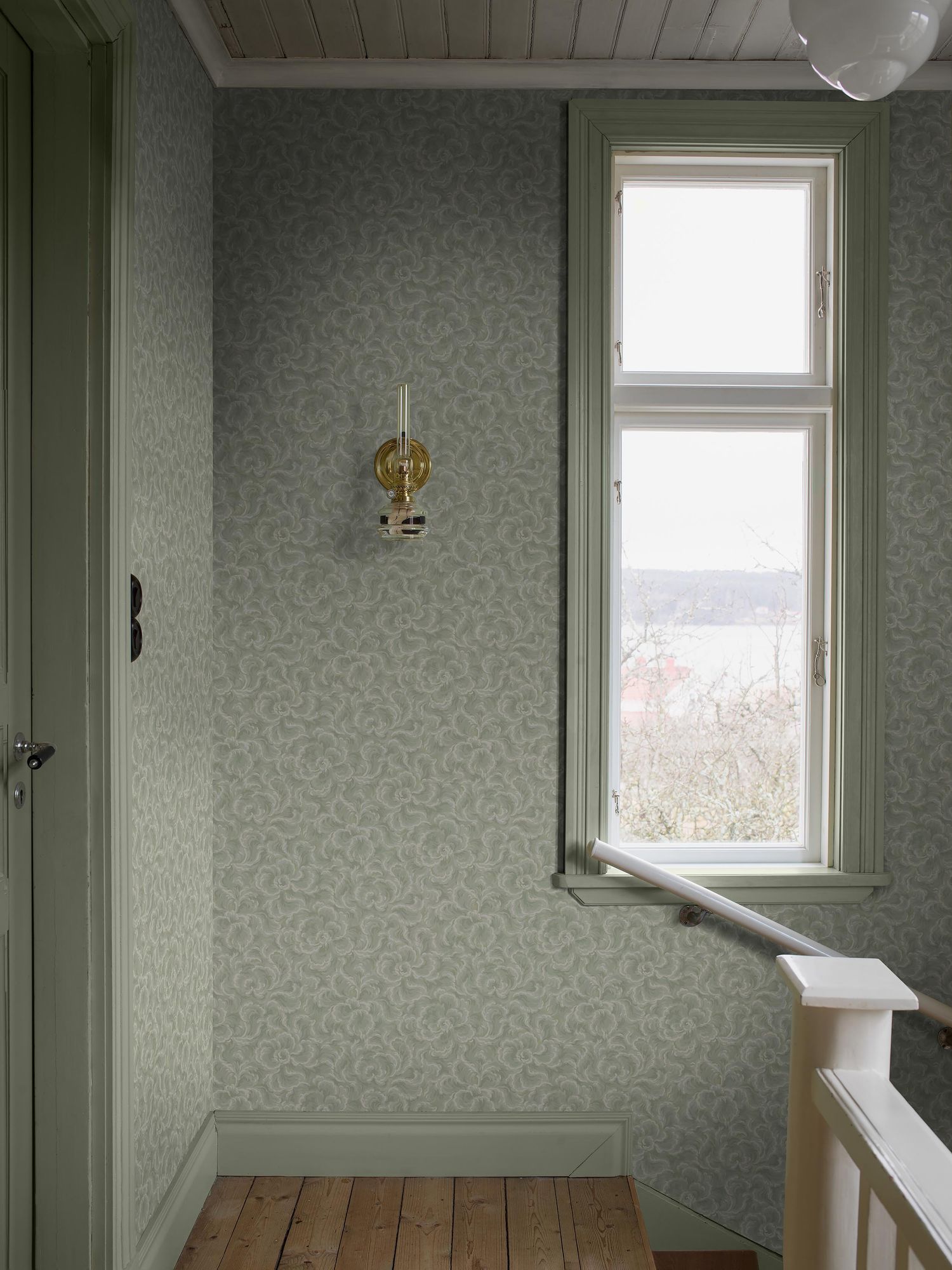8089 Änggården Light Green Anno II Wallpaper by Boråstapeter