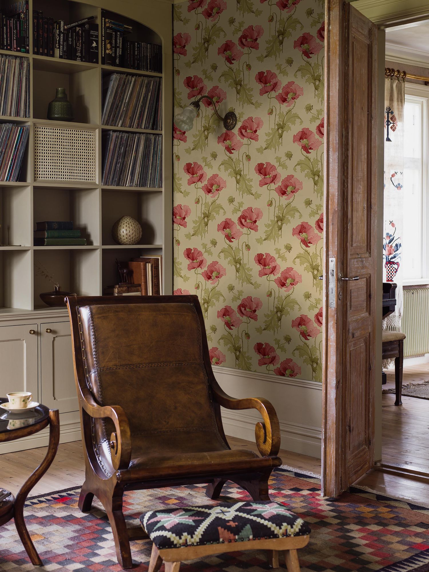 8090 Vallmo Red and Yellow Wallpaper by Boråstapeter