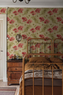 8090 Vallmo Red and Yellow Wallpaper by Boråstapeter