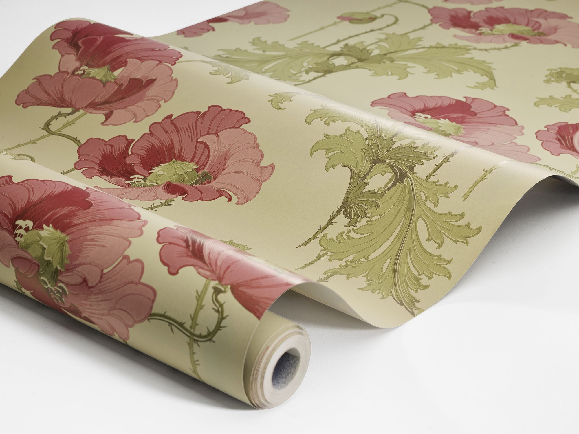 8090 Vallmo Red and Yellow Wallpaper by Boråstapeter