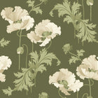 8091 Vallmo Green and White Wallpaper by Boråstapeter