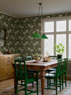 8091 Vallmo Dark Green and White Anno II Wallpaper by Boråstapeter