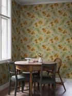 8092 Vallmo Yellow and Green Wallpaper by Boråstapeter