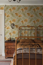 8092 Vallmo Yellow and Green Wallpaper by Boråstapeter