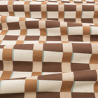 Lowen Chocolate Fabric by Romo draped