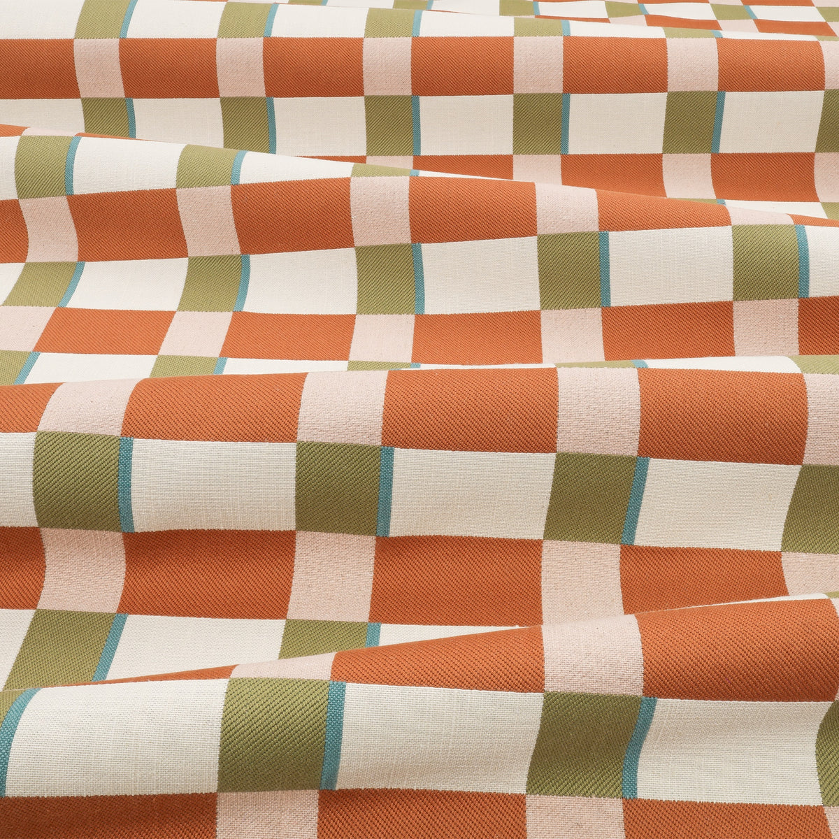 Lowen Mango Fabric by Romo draped
