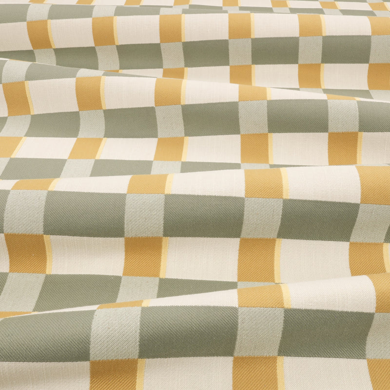 Lowen Moonstone Fabric by Romo draped