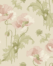 8093 Vallmo Pink and Beige Wallpaper by Boråstapeter