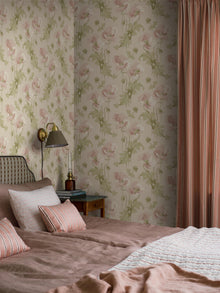 8093 Vallmo Pink and Beige Wallpaper by Boråstapeter