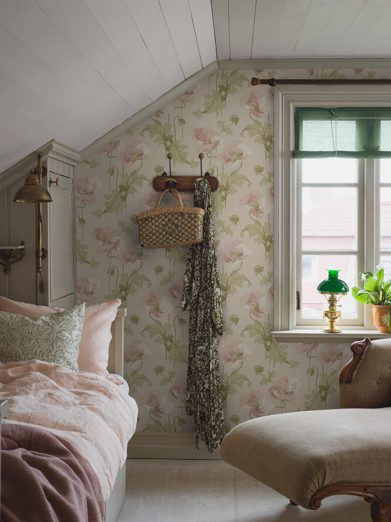 8093 Vallmo Light Pink and Beige Anno II Wallpaper by Boråstapeter