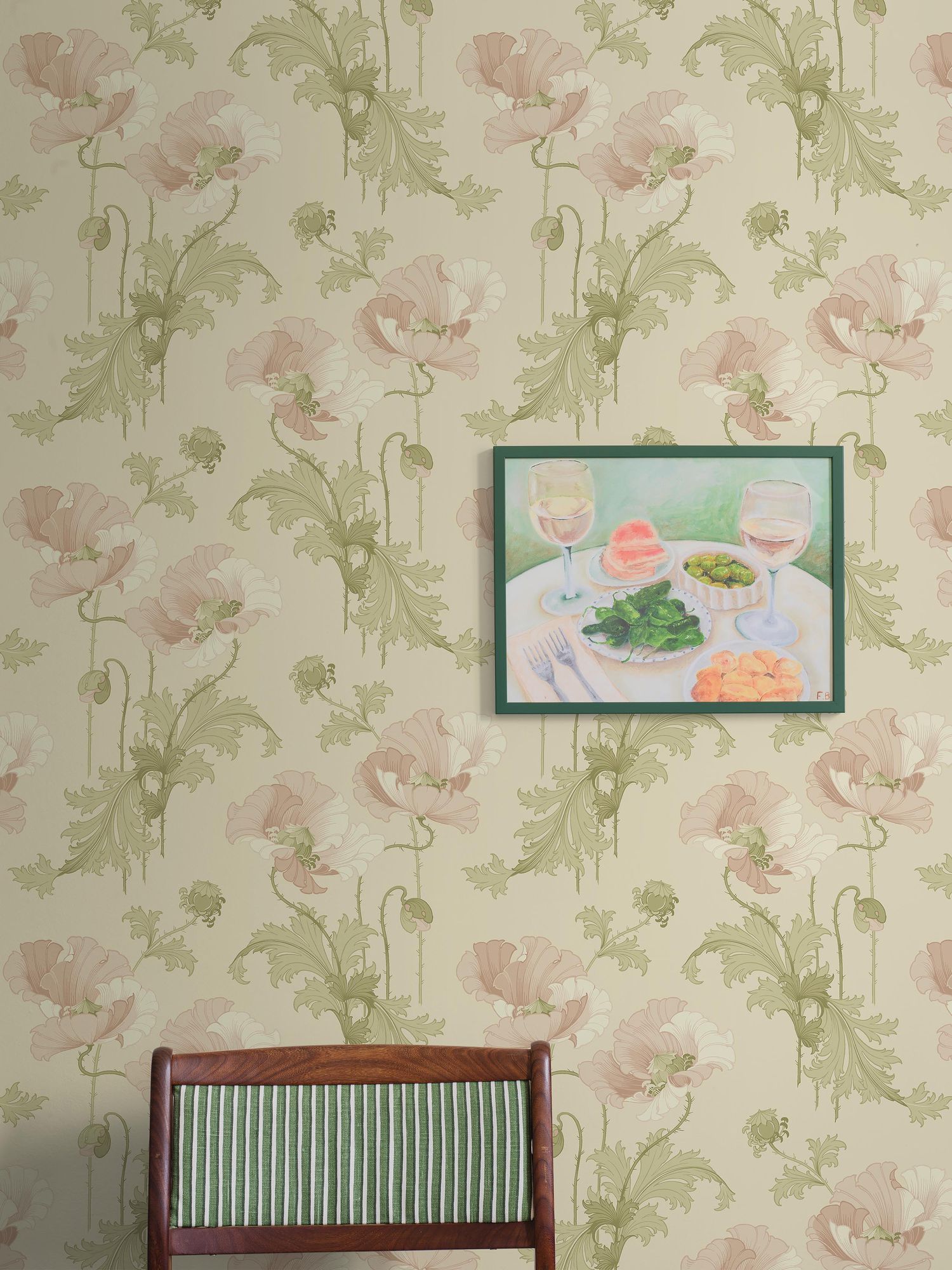 8093 Vallmo Pink and Beige Wallpaper by Boråstapeter